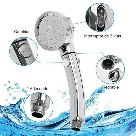 Cabezal de ducha con interruptor ajustable