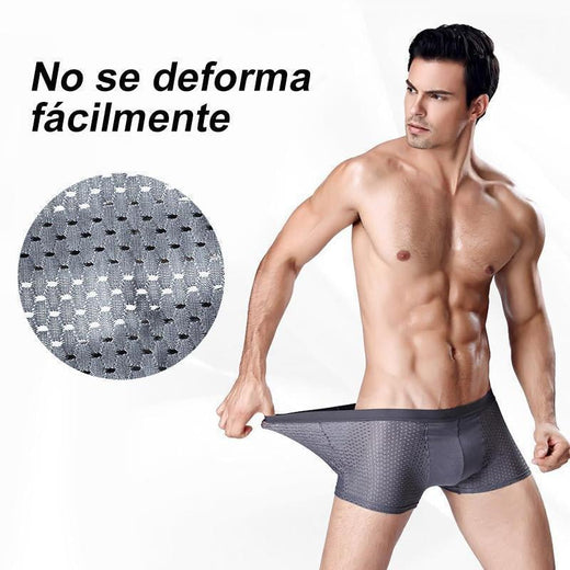 Bóxer Calzoncillo de Seda de Hielo Transpirable para Hombres