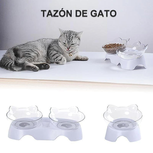 Tazón de alimentación para gatos (individual / doble)