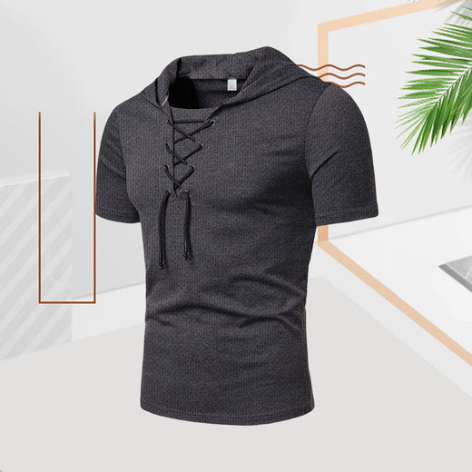 Camiseta casual de verano con cordón para hombre