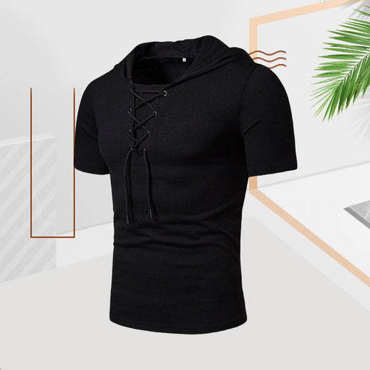 Camiseta casual de verano con cordón para hombre