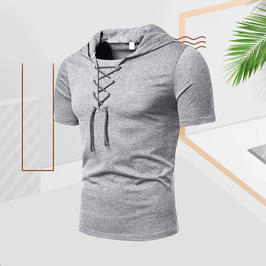 Camiseta casual de verano con cordón para hombre