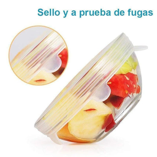 Tapas Elásticas de Silicona , 6 piezas