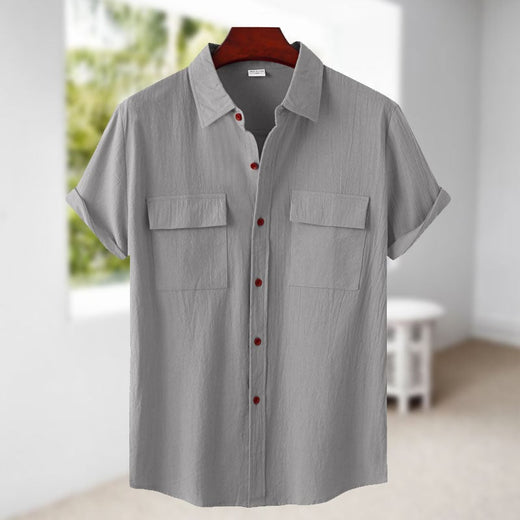 Camisa de Manga Corta de Lino para Hombre