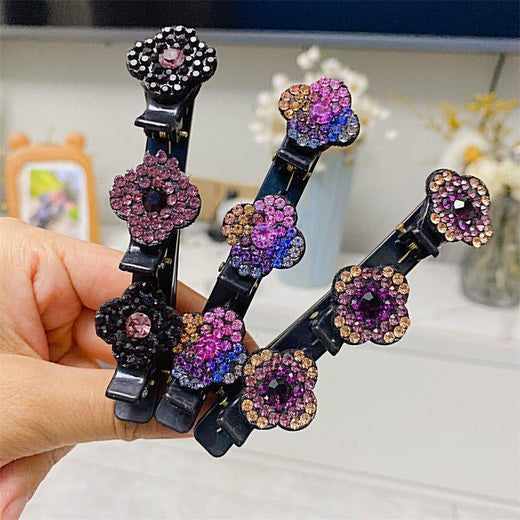 Tres Clips de Pelo Lateral de Flores