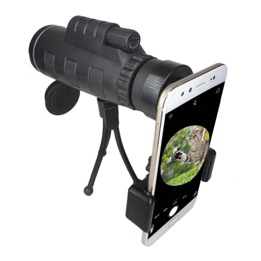 Telescopio monocular de alta potencia 12X50 con adaptador para teléfono inteligente y trípode