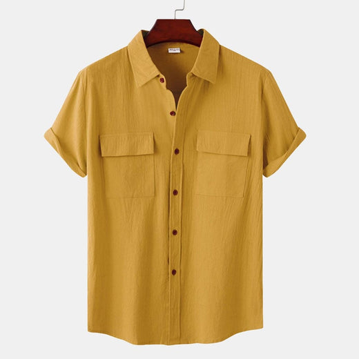 Camisa de Manga Corta de Lino para Hombre