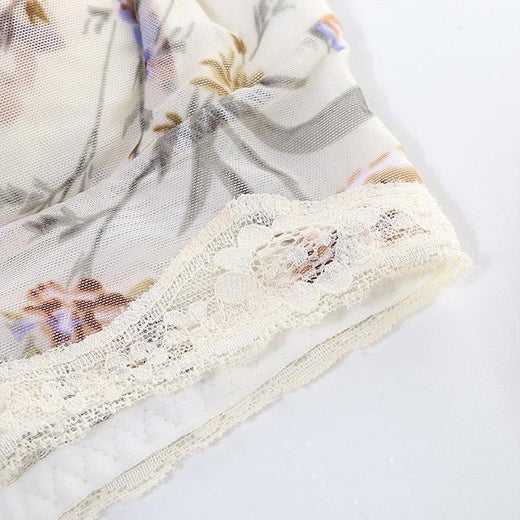 Sujetador deportivo con cremallera frontal y estampado floral para mujer