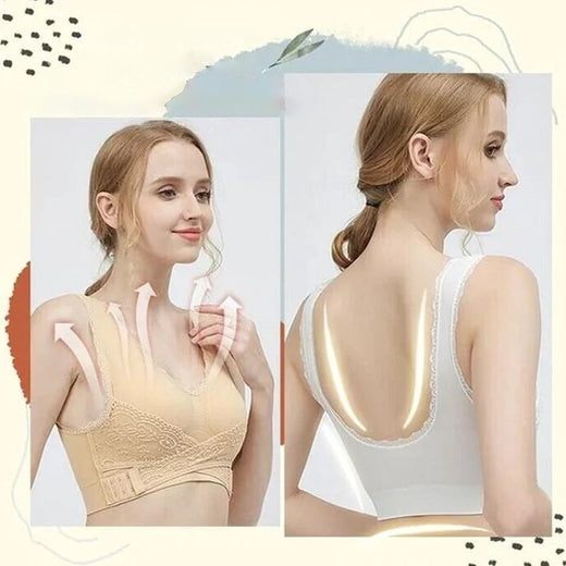 Sujetador instantáneo con hebilla cruzada en la parte delantera de encaje