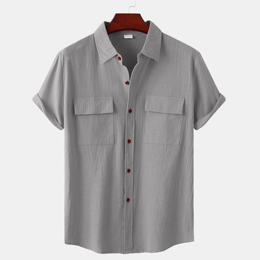 Camisa de Manga Corta de Lino para Hombre
