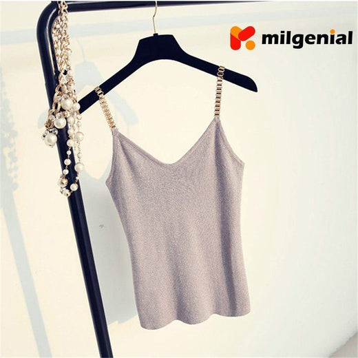 Camiseta tirante con hilo brillante