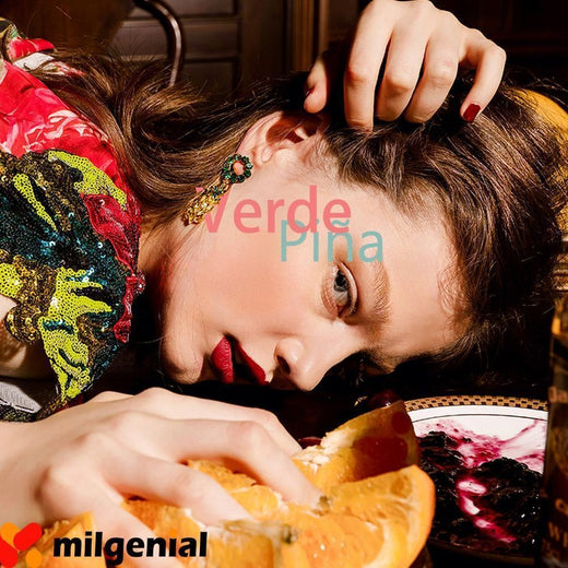 Pendientes asimétricos de piña cristal ,1 par