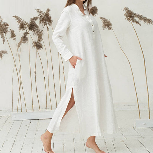 vestido camisero con abertura