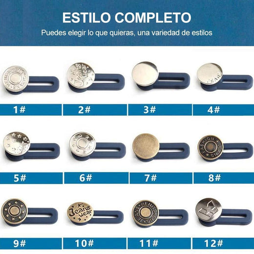 Botón retráctil de jeans (5 piezas)