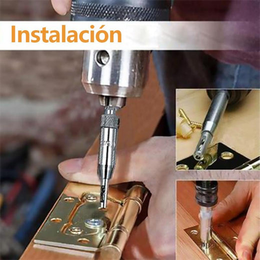 Posicionamiento del abridor de agujeros