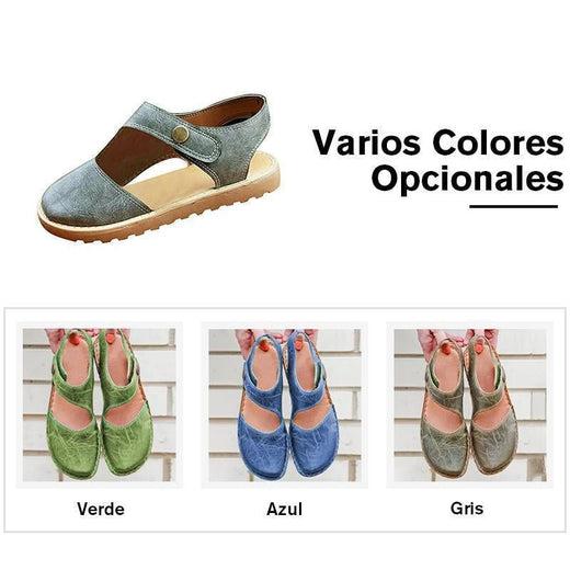Sandalias Mary Jane con Velcro Vintage y Suaves