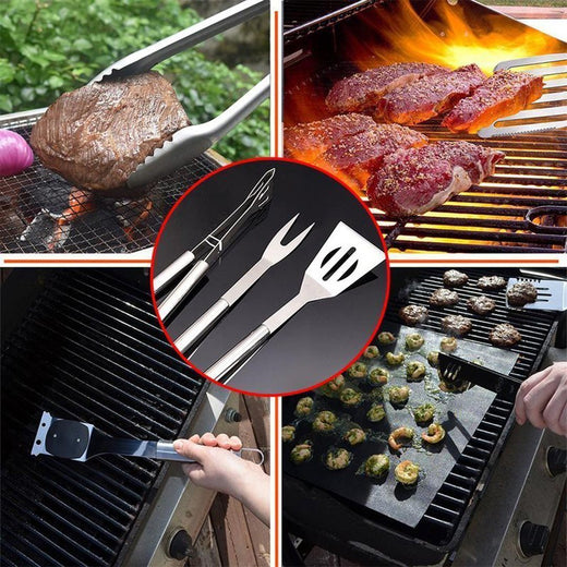 Accesorios Profecionales para barbacoa, 3 piezas con bolsa de camuflaje
