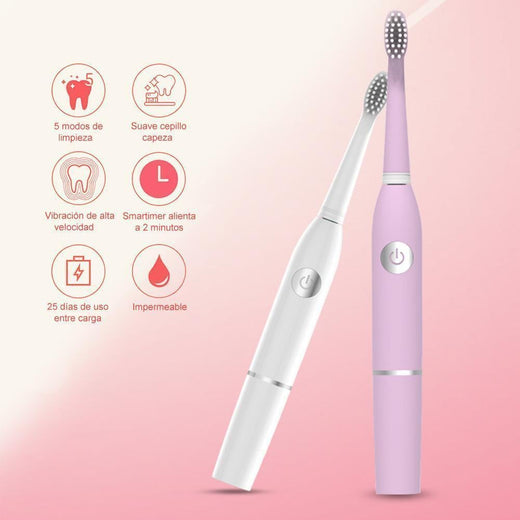 5 Modos Cepillo Dental Eléctrico de Vibración Acústica,con 3 capezas para cambiar