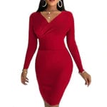 Vestido sexy de punto elástico alto