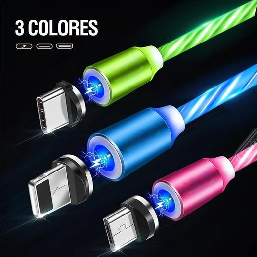 3 EN 1 LED CABLE DE CARGA USB MAGNETICO