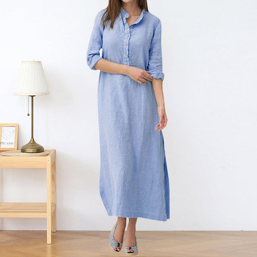 vestido camisero con abertura