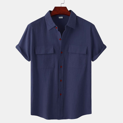 Camisa de Manga Corta de Lino para Hombre