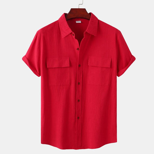 Camisa de Manga Corta de Lino para Hombre