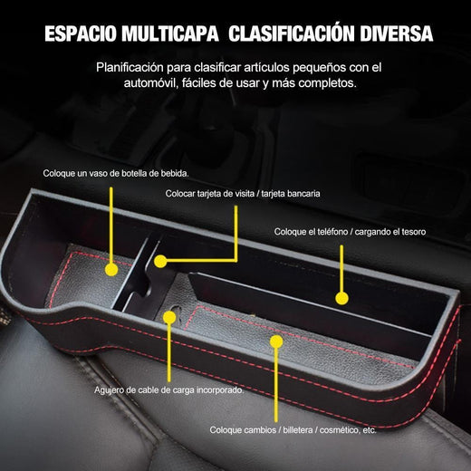 Caja de almacenamiento de ranura para asiento de automóvil
