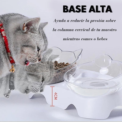 Tazón de alimentación para gatos (individual / doble)