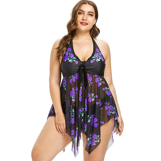 Bikini Con Estampado Floral, Traje de Bikini de Gran Tamaño