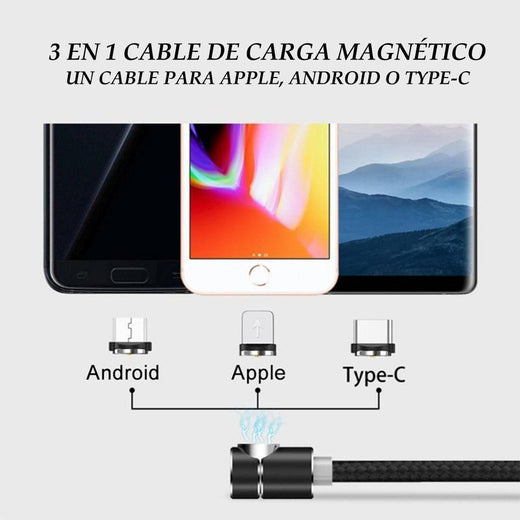 3 En 1 Cable de Carga Magnético