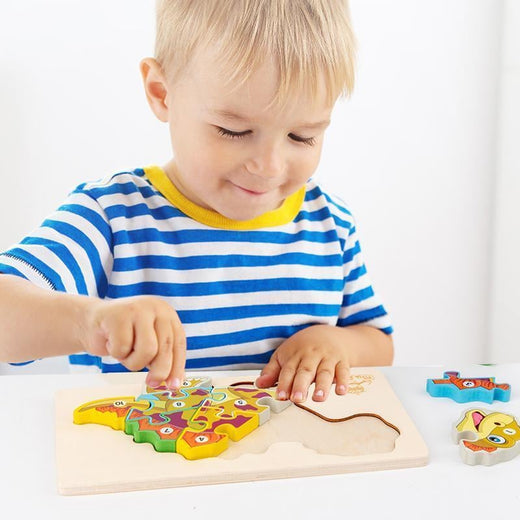 Rompecabezas de madera 3D de dinosaurio