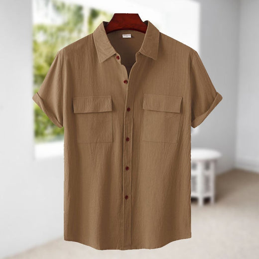 Camisa de Manga Corta de Lino para Hombre