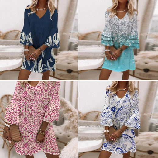 Vestido floral fresco de primavera y verano