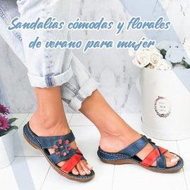 Sandalias cómodas y florales de verano para mujer