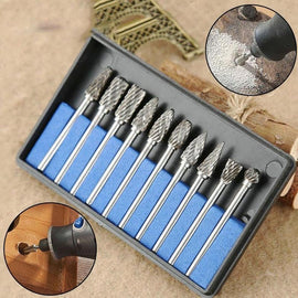 Juego de 10 en 1 cabeza de molienda de acero de tungsteno, 10 piezas