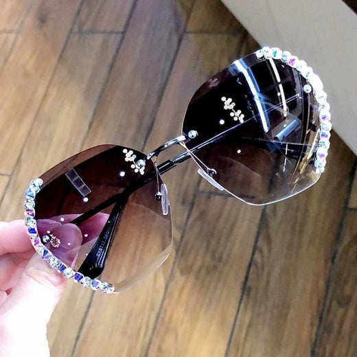 Gafas de sol de cristal sin montura de moda vintage 2020