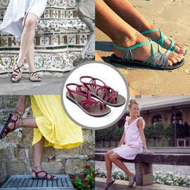 Sandalias Planas Para Mujeres Hoja de Palma