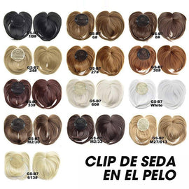 Peluca sedosa para el cabello con clip