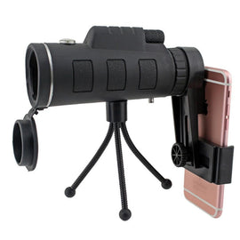 Telescopio monocular de alta potencia 12X50 con adaptador para teléfono inteligente y trípode