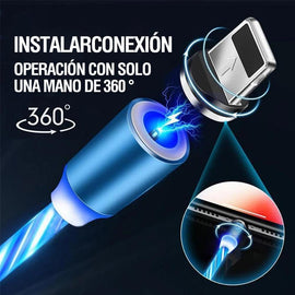 3 EN 1 LED CABLE DE CARGA USB MAGNETICO