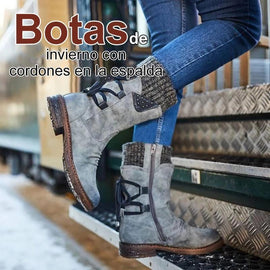 Botas de invierno con cordones en la espalda