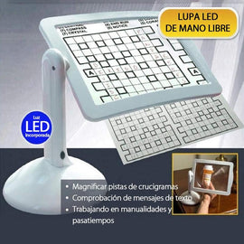 Lupa de escritorio manos libres con LED